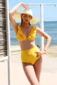 Angelino Kadın Fırfırlı Yüksek Bel Sarı Bikini 35001 thumbnail 1