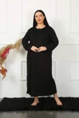 Uzun Kol Dantelli Siyah Anne Gecelik 1355 - 1