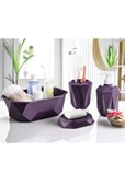 Prizma 4'lü Banyo Seti  - Banyo Organizer - Banyo Dekorasyon Seti Mor Renk - 1