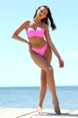 Kadın Dönmeli Straplez Pembe Bikini 35002 - 3