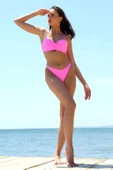 Kadın Dönmeli Straplez Pembe Bikini 35002 - 1