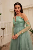 Çağla Tül Midi Nişan ve Söz Elbisesi - 4