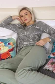 Angelino İç Giyim Kadın Uzun Kollu Penye Pijama Takımı 4206 - 6