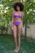 Angelino İç Giyim Kadın Dolgulu Fiyonklu Alt Üst Mor Bikini Takımı 35008 - 3
