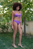 Angelino İç Giyim Kadın Dolgulu Fiyonklu Alt Üst Mor Bikini Takımı 35008 - 5