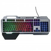 Turbox HeatCycle TR-GK104 USB Kablolu Gri/Siyah Gaming Standart Q Işıklı Metal Kasa Bilek Padli Klavye - 1