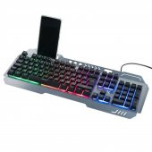 Turbox HeatCycle TR-GK104 USB Kablolu Gri/Siyah Gaming Standart Q Işıklı Metal Kasa Bilek Padli Klavye - 2