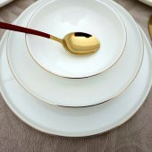 Gönül 26 Parça Bone Gold Porselen Yemek Takımı - 1