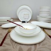 Gönül 26 Parça Bone Gold Porselen Yemek Takımı - 2