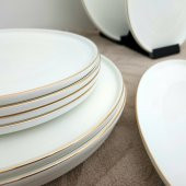 Gönül 26 Parça Bone Gold Porselen Yemek Takımı - 3