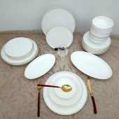 Gönül 26 Parça Bone Gold Porselen Yemek Takımı - 4