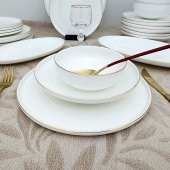Gönül 26 Parça Bone Gold Porselen Yemek Takımı - 5