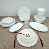 Gönül 26 Parça Bone Gold Porselen Yemek Takımı - 8