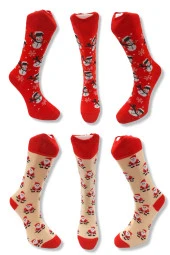 Yılbaşı Temalı Desenli 5'li Hediye Çorap Seti İle Yeni Yıla Adım Atın - 3