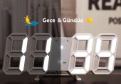 DailyTech Uzay Tasarım Dekoratif Dijital LED Masa Duvar saati - 8