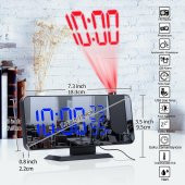 DailyTech Çok Fonksiyonlu Masaüstü Saat (FM Radio Alarm Projeksiyon Sıcaklık Alarm) - 3