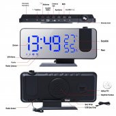 DailyTech Çok Fonksiyonlu Masaüstü Saat (FM Radio Alarm Projeksiyon Sıcaklık Alarm) - 5
