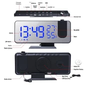 DailyTech Çok Fonksiyonlu Masaüstü Saat (FM Radio Alarm Projeksiyon Sıcaklık Alarm) - 5