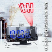 DailyTech Çok Fonksiyonlu Masaüstü Saat (FM Radio Alarm Projeksiyon Sıcaklık Alarm) - 3