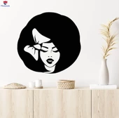 Otel Dekorasyon Duvar Sticker Güzellik Kız Yüz Saç Spa Salon Saç Stili Çıkartmalar - 1