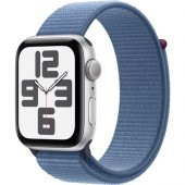 Apple Watch SE 2.Nesil (2023) GPS 44mm Silver Aluminium Case with Winter Blue Sport Loop - 1