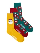 Jack Jones Square Santa 3 Lü Paket Erkek Çorap 12246143 thumbnail 1