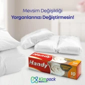 Handy Vakumsuz Şeffaf Yorgan Yastık Battaniye Nevresim Kılıfı Poşeti Torbası - 10 Adetlik 3 Kutu - 4