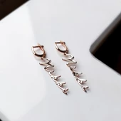 Vaoov 925 Ayar Gümüş El Yazısı İsim Dikey Küpe thumbnail 3