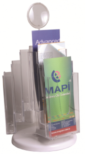MAPİ 4 YÖNLÜ 8 RAF AFİŞ TAŞIYICI STAND (DÖNER SİS.) (A4) - 1