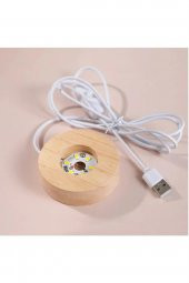 Samanyolu Galaksisi Tasarımlı Ahşap Altlıklı Işıklı Büyük Boy Cam Küre - 2