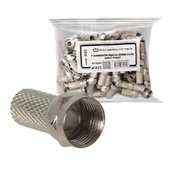 Powermaster PM-683 F Konnektör RG6/U4 Uydu Anten Kablo Uyumlu Çevirmeli Vidalı Tip (100'Lü Paket) thumbnail 2