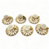 Aries Gold 6 Kişilik Kahve Fincanı Takımı - 90 ml - 12