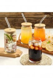 Rossel Premium Bambu Kapaklı Pipetli Bardak 550 ml-11059 - 1