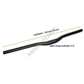 Hsgl Bisiklet Gidon Siyah 740mm Uzunluğunda 31.8 Boğaz Kalınlığı gdn223 - 2