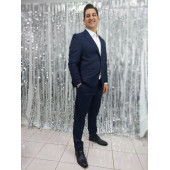 7900 Lacivert Çizgili 4 Büyük Beden Takım Elbise - 3