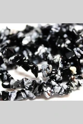 Kar Tanesi Obsidyen Kırık Doğal Taş Dizisi thumbnail 1