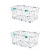 2 Adet 90 Litre Mega Multi Box Şeffaf Saklama Kutusu - E-520-2 - 1