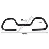 Hsgl Bisiklet Alüminyum Gidon Siyah Kelebek Tur Bisikleti 31.8 Genişlik 580mm GDN402 - 2