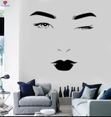 Otel Dekorasyonu Duvar Sticker Güzellik Yüz Spa Salonu Moda Kadın Çıkartmaları Eşsiz Hediyelik - 1