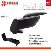 Lüks Set Renault Kangoo 2006 Delmesiz Çelik Ayaklı Gri-Siyah Kolçak Kol Dayama, Direksiyon Kılıfı thumbnail 2