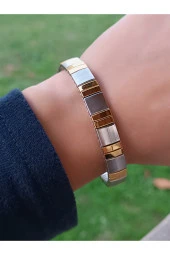 Şık Ve Modern Çelik 2 renkli Bileklik thumbnail 1