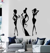 Barlar Restoranlar Duvar Sticker Bar Kokteyl Parti İçecek Gece Kulübü Moda Kızlar Çıkartmalar thumbnail 1