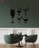 Barlar Restoranlar Duvar Sticker İçme Bardağı Martini Kokteyli Plaj Bar Çıkartmaları - 1