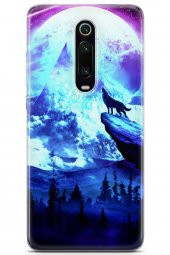 Xiaomi Mi 9T Pro Kılıf Seri Moon 23 Uluyan Kurt Telefon Kabı Açık Mavi thumbnail 1