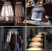 CATA CT 2464S 3w Şarjlı led Sensörlü Dolap İçi Lamba 3 Renk Mod Siyah Kasa - 2