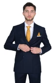 Cengiz İnler Keal Deseneli Erkek Kruvaze Takım Elbise - 6