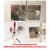 Dolap Kapak Taş Menteşe Tamir Sacı Nobel Pratik Onarım Kiti 6,5x9 cm Yuva Tablası 6 Adet - 3