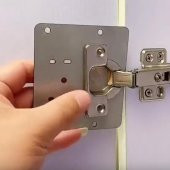 Dolap Kapak Taş Menteşe Tamir Sacı Nobel Pratik Onarım Kiti 6,5x9 cm Yuva Tablası 6 Adet - 5