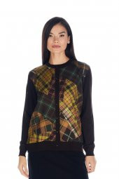 Kadın Baskı Desenli Triko Örme Hırka - 1