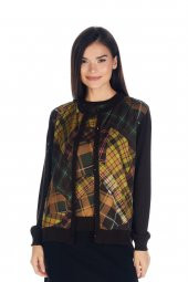 Kadın Baskı Desenli Triko Örme Hırka - 3